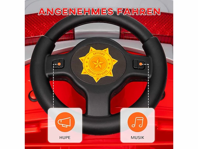 Elektrische auto voor kinderen 1 6v auto voor kinderen met muziek, claxon, elektrisch voertuig met koplampen, zachte start, 3 km / u, voor kinderen van 3 tot 5 jaar - afbeelding 8 van  9