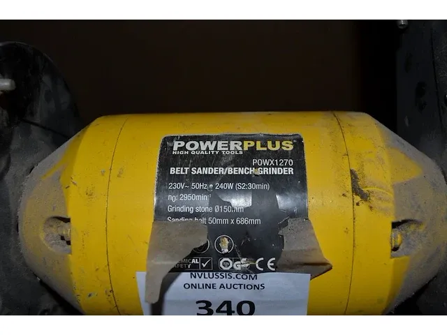 Elektrische bandschuurmachine powerplus pow1270 met slijpsteen, elektrische kettingslijper topcraft xyz276be - afbeelding 10 van  11