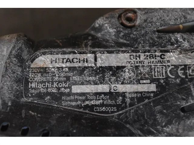 Elektrische boorhamer hitachi dh28pc (defect), diamantboor machine husqvarna dn230 (13) - afbeelding 9 van  11