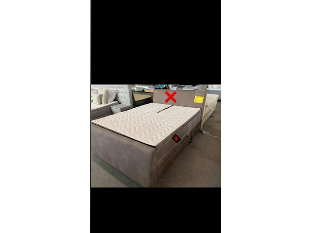 Elektrische boxspring 160x200 taupe kleur - afbeelding 1 van  1