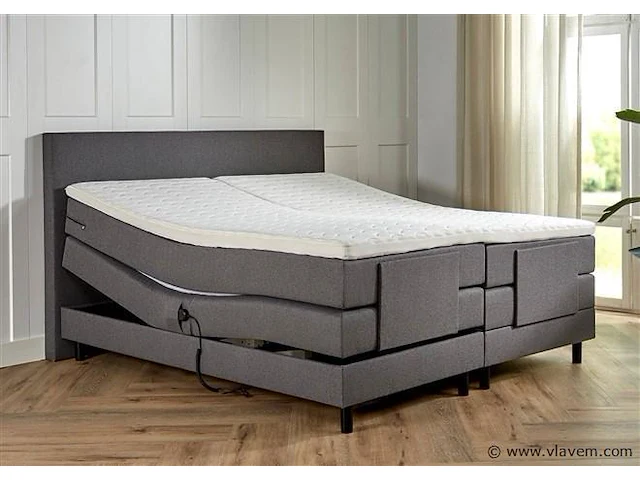Elektrische boxspring serie verona, afmeting 140 x 200, antraciet - afbeelding 1 van  6