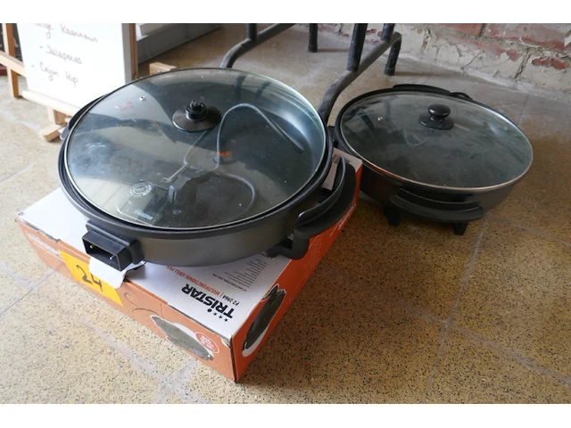 Elektrische grill pannen 2 stuks - afbeelding 1 van  3