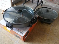 Elektrische grill pannen 2 stuks - afbeelding 1 van  3