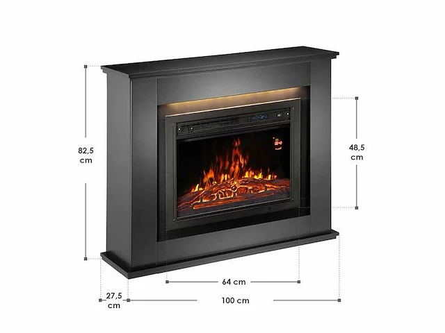 Elektrische haard met ventilatorkachel en vlameffect - 1000/2000 w - afbeelding 7 van  7