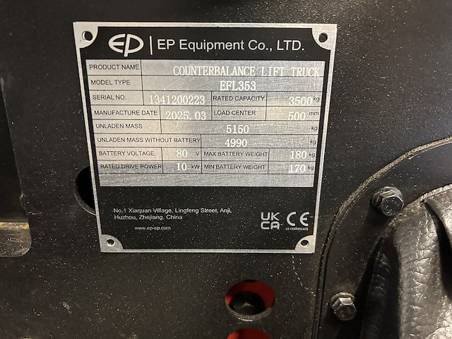 Elektrische heftruck ep efl 353b - afbeelding 10 van  12