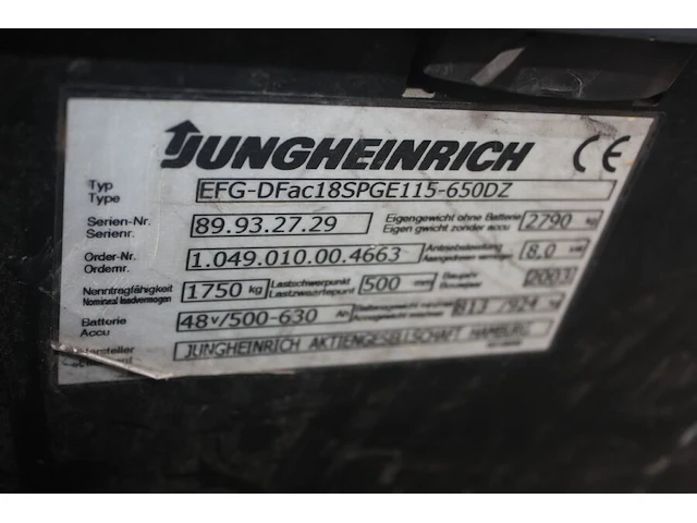 Elektrische heftruck jungheinrich slt 100, type 05epzs0575sc met lader (2) - afbeelding 24 van  24