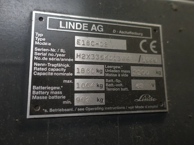 Elektrische heftruck linde - afbeelding 9 van  13