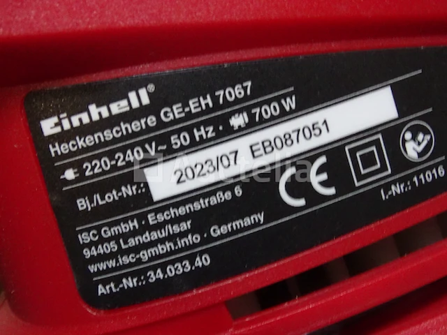 Elektrische heggenschaar einhell ge-eh 7067 - afbeelding 5 van  7