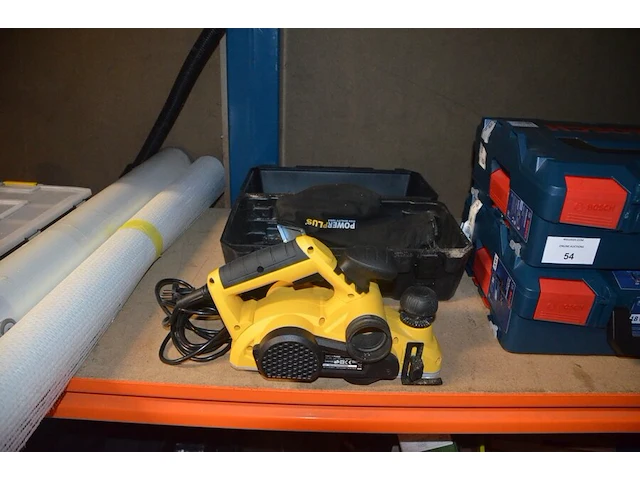 Elektrische houtschaafmachine powerplus powx1110, 2 lege gereedschapskoffers bosch - afbeelding 2 van  7