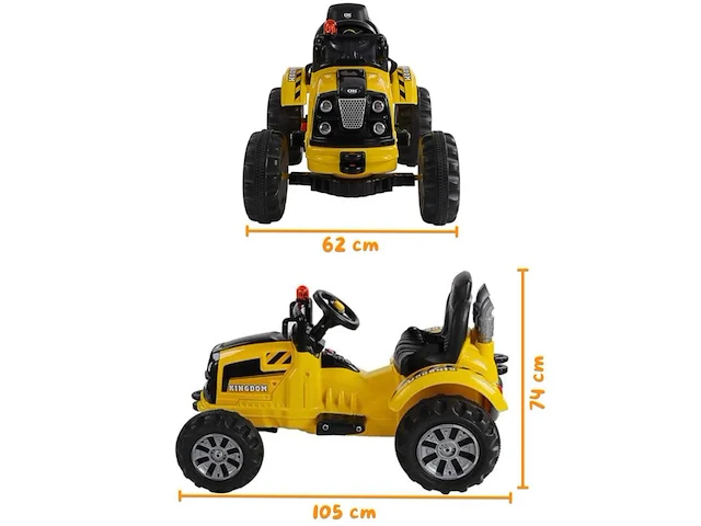 Elektrische kindertractor 12v - 3 tot 6 jaar - geel (nieuw) - afbeelding 7 van  7