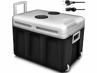 Elektrische koelbox van 40 l met wielen | 230v & 12v mini koelkast voor auto, auto, camping, koeling & warmte - afbeelding 1 van  6