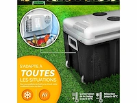 Elektrische koelbox van 40 l met wielen | 230v & 12v mini koelkast voor auto, auto, camping, koeling & warmte - afbeelding 2 van  6
