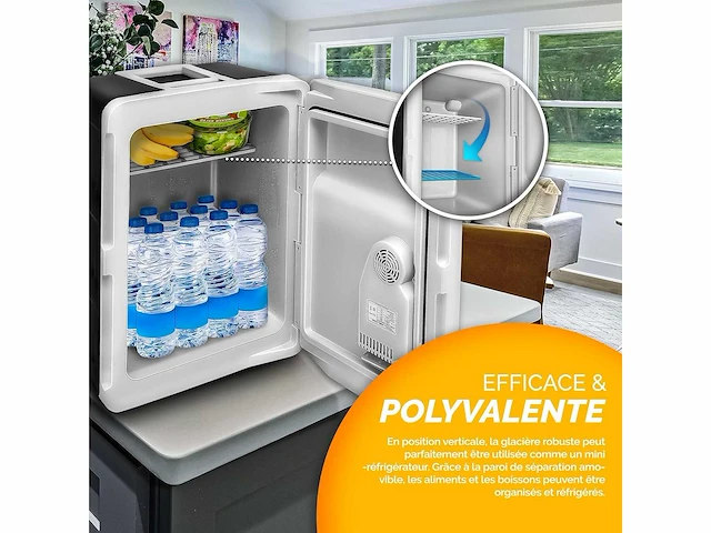 Elektrische koelbox van 40 l met wielen | 230v & 12v mini koelkast voor auto, auto, camping, koeling & warmte - afbeelding 6 van  6
