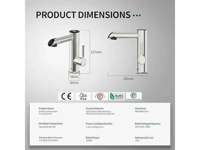 Elektrische kraan van roestvrij staal - afbeelding 3 van  4
