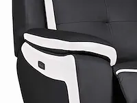 Elektrische lederen relaxfauteuil - noir/wit - afbeelding 6 van  6