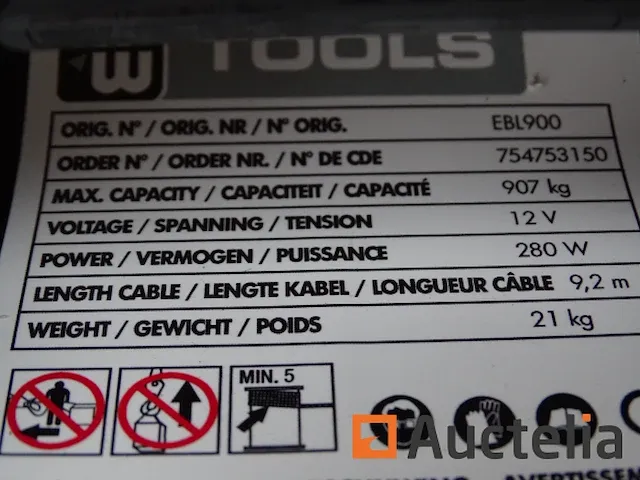 Elektrische lier metalwork ebl900 kabel voor 4 x 4 - afbeelding 5 van  6