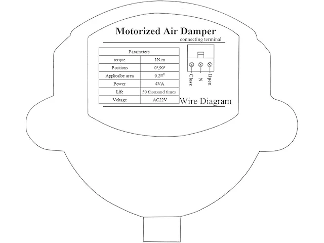 Elektrische luchtklep voor buis 80mm - afbeelding 2 van  2