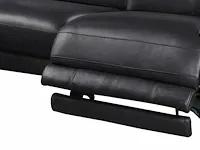 Elektrische relax lederen hoekbank - zwart - recht - afbeelding 2 van  8