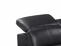 Elektrische relax lederen hoekbank - zwart - recht - afbeelding 3 van  8