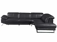 Elektrische relax lederen hoekbank - zwart - recht - afbeelding 5 van  8