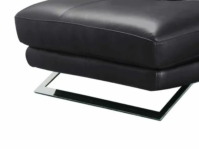 Elektrische relax lederen hoekbank - zwart - recht - afbeelding 7 van  8