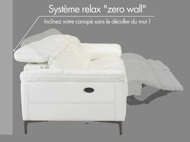 Elektrische relax lederen hoekbank - zwart - recht - afbeelding 8 van  8