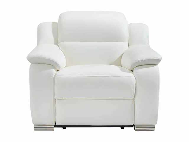 Elektrische relaxfauteuil - wit leer - afbeelding 4 van  5