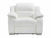 Elektrische relaxfauteuil - wit leer - afbeelding 4 van  5