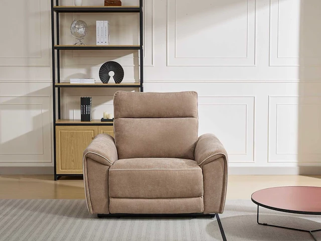 Elektrische relaxfauteuil in taupe stof - afbeelding 3 van  12
