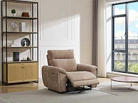 Elektrische relaxfauteuil in taupe stof - afbeelding 1 van  12