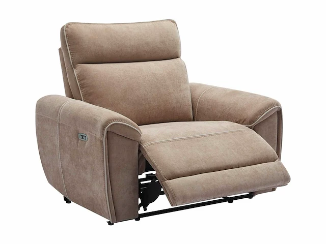 Elektrische relaxfauteuil in taupe stof - afbeelding 9 van  12