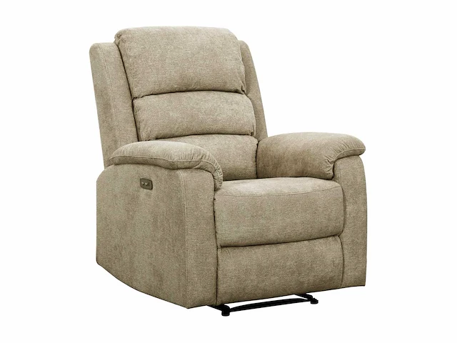Elektrische relaxfauteuil in taupe stof - afbeelding 1 van  20