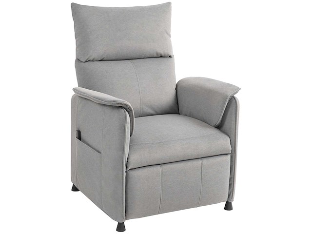 Elektrische relaxfauteuil met geheugenfunctie, uitschuifbare voetsteun, afstandsbediening, grijs - afbeelding 3 van  6