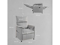 Elektrische relaxfauteuil met geheugenfunctie, uitschuifbare voetsteun, afstandsbediening, grijs - afbeelding 4 van  6