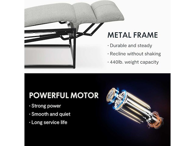 Elektrische relaxstoel met verstelbare rugleuning - afbeelding 6 van  7