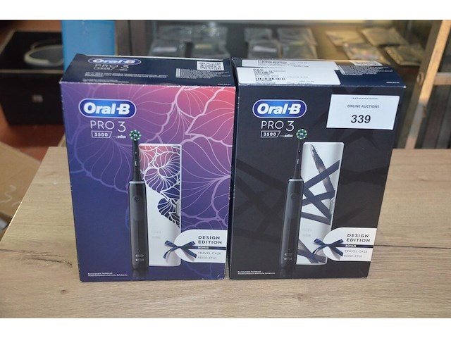 Elektrische tandenborstels braun oral b pro 3 3500 design edition black en flora pink (b435) - afbeelding 1 van  5