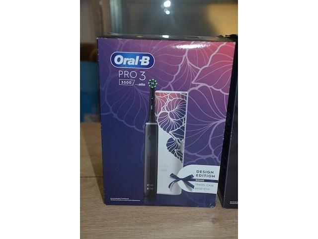 Elektrische tandenborstels braun oral b pro 3 3500 design edition black en flora pink (b435) - afbeelding 4 van  5