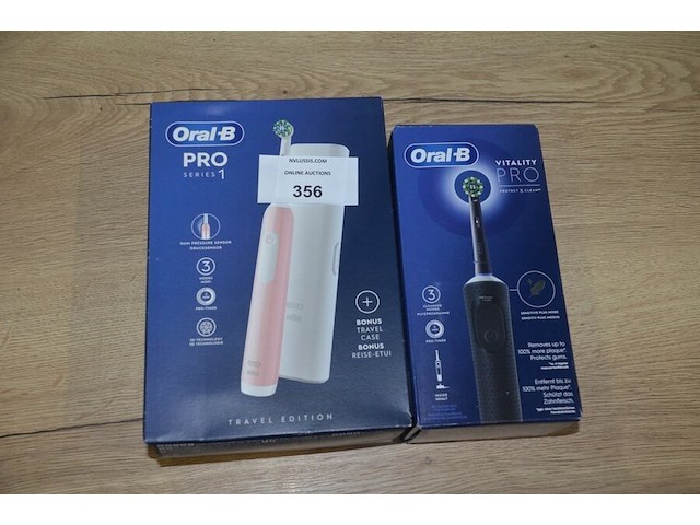 Elektrische tandenborstels braun oral b pro series 1 travel edition pink en braun oral b vitality pro black (b435) - afbeelding 1 van  6