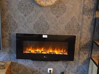 Elektrische wandhaard livin flame, ronde wandklok, kleine kist - afbeelding 1 van  7