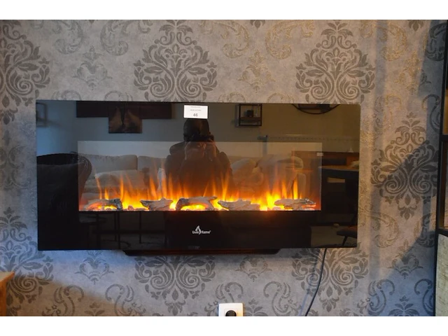 Elektrische wandhaard livin flame, ronde wandklok, kleine kist - afbeelding 4 van  7