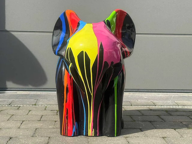 Elephant abstract black trash h63cm - afbeelding 2 van  2