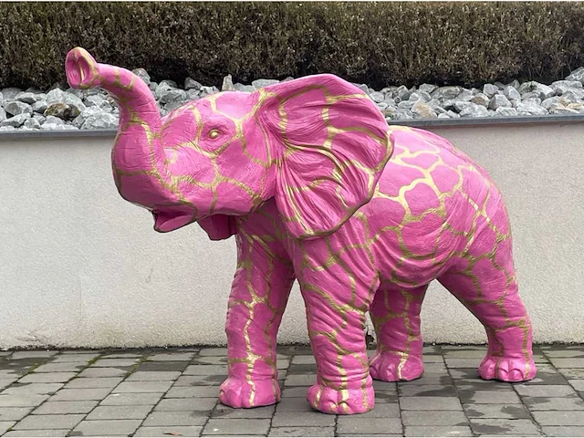 Elephant pink/gold h110cm x l180cm - afbeelding 1 van  1
