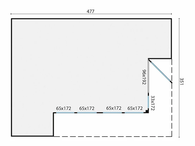 Elin - tuinhuis 19mm 4770x3510x2650mm onbehandeld - afbeelding 2 van  5