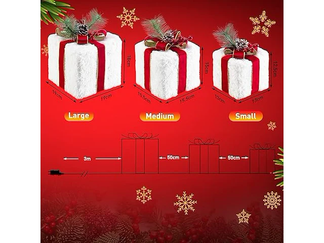 Elktry led-geschenkdoos (3 stuks) - afbeelding 2 van  4