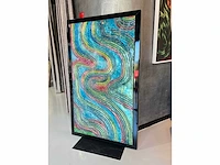 Elvira lopez - hand made - 1/1 kunstwerk - "colors wave" n1 - 140x90cm - ingelijst - uitzonderlijk . - afbeelding 2 van  7