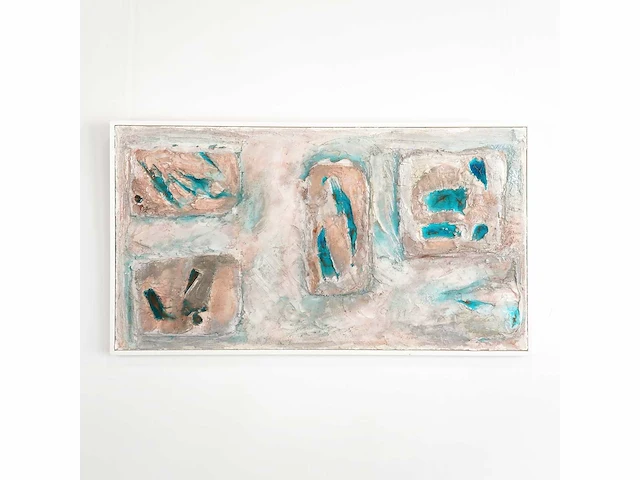 Elvira lopez - hand made - 1/1 kunstwerk - "diamonds on the rock" - 150 cmx85cm - ingelijst - uitzonderlijk - afbeelding 4 van  7