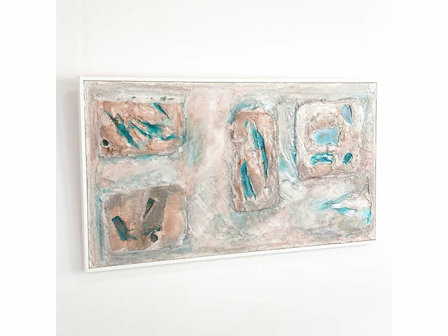 Elvira lopez - hand made - 1/1 kunstwerk - "diamonds on the rock" - 150 cmx85cm - ingelijst - uitzonderlijk - afbeelding 5 van  7