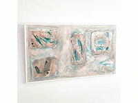 Elvira lopez - hand made - 1/1 kunstwerk - "diamonds on the rock" - 150 cmx85cm - ingelijst - uitzonderlijk - afbeelding 5 van  7