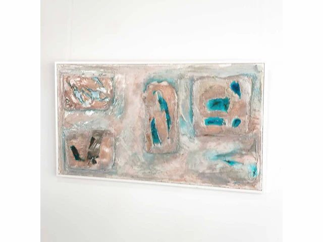 Elvira lopez - hand made - 1/1 kunstwerk - "diamonds on the rock" - 150 cmx85cm - ingelijst - uitzonderlijk - afbeelding 6 van  7