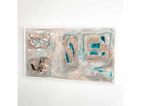 Elvira lopez - hand made - 1/1 kunstwerk - "diamonds on the rock" - 150 cmx85cm - ingelijst - uitzonderlijk - afbeelding 6 van  7